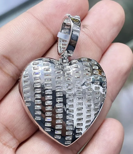 Pendentif en forme de cœur avec diamant Moissanite en argent sterling 925 Pendentif Love | - Product Image 2