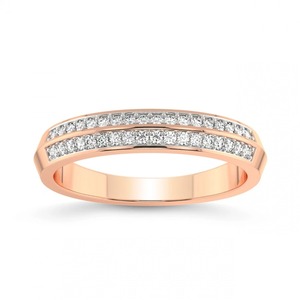 Anillo de Diamantes Uniformes en Hilera, Diamantes Cultivados en Laboratorio, 0.20 Ct Tw, Oro Sólido de 14K, Color FG, Claridad VS, 38 Diamantes, para Ocasiones Especiales - Product Image 3