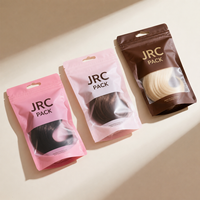 Sacs d'emballage pour perruques en Mylar, personnalisés avec logo imprimé, écologiques, à fermeture éclair, en plastique, pour femmes, pour perruques courtes et tresses sales
