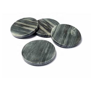 Juego de 4 posavasos de mármol gris de alta calidad, posavasos modernos para soporte para bebidas, juego de posavasos de mármol para café, té y mesa de cocina - Product Image 1