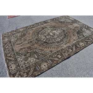 พรมขนแกะสีน้ำตาลเบจคลาสสิกขนาด6.1x9ฟุตดีไซน์ตุรกีมีลวดลายปะติดด้านหลังของยางสำหรับห้องนั่งเล่นข้างเตียงสำหรับวัยรุ่น - Product Image 4