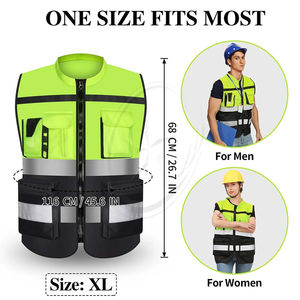 Hi Vis, ropa de trabajo de invierno, chaleco de seguridad reflectante, ropa de trabajo para hombre, chaleco de trabajo con múltiples bolsillos, chalecos de seguridad para motocicleta - Product Image 5