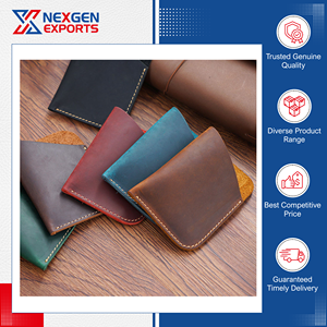 Porte-cartes en cuir véritable de qualité supérieure, cousu à la main, disponible en grande quantité, option de logo personnalisé, origine Inde - Product Image 6