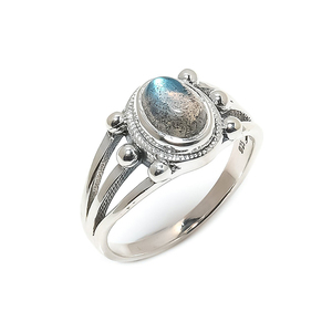 Bagues en argent Sterling massif 925 faites à la main bijoux en pierres précieuses Labradorite unisexe Style classique pour cadeau de fête de fiançailles de mariage - Product Image 3