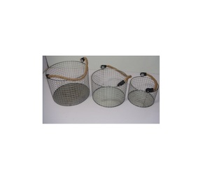 Juego de Cestas de Frutas de Alambre Metálico con Asas de Cuerda de Yute, Organizador de Almacenamiento Decorativo de Malla Rústica para Encimera de Cocina y Despensa - Product Image 4