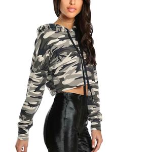 Sudadera con capucha de gran tamaño recortada alta personalizada para mujer, Top corto con capucha para mujer, sudadera informal de invierno, sudaderas recortadas de punto - Product Image 4