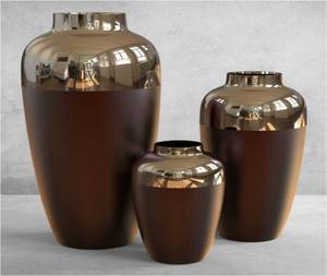 Vase décoratif en métal bicolore de luxe Bronze & Champagne Vase à fleurs moderne pour la décoration de la maison et de l'hôtel. - Product Image 1
