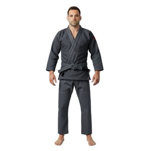 Ensemble d'uniformes de judo gris en tissu perlé modal 450 GSM, durable, respirant, séchage rapide, pantalon robuste, entraînement, OEM personnalisé, arts martiaux - Product Image 6