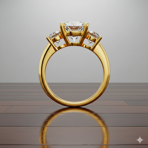 Bague de fiançailles VBR JEWELS pour femme en or massif 18 carats avec diamant de laboratoire taille brillant certifié IGI, plaqué rhodium, diamant de luxe - Product Image 1