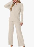 Ensemble de pyjama personnalisé pour femme, robe de nuit en jersey, motif uni, respirant, été, printemps