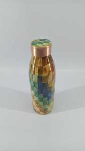 Botella de Agua Ayurvédica Ecológica de Cobre Puro 100% Impresa, 900 ml, a Prueba de Fugas, para Yoga - Product Image 4