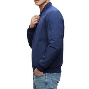 Blouson Bomber Slim Fit Bleu Royal Homme Broderie Logo Personnalisé Style Baseball Varsity Coupe-Vent Casual Blouson de Vol Extérieur - Product Image 3