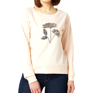 Offre Spéciale 2025 femmes fleur de couleur pêche brodé couleur unie manches longues coton polaire sweats OEM ODM entretenu - Product Image 1