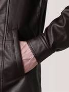 Veste en cuir pour homme Connor Maroon, en cuir de mouton véritable de qualité supérieure, veste en cuir décontractée, 100 grammes, longueur mi-longue, finition lisse, élégante - Product Image 2