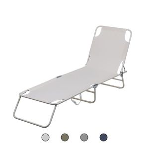 Sedia Pieghevole Leggera Portofino Est in Tessuto Oxford, Sdraio da Spiaggia per Picnic, Campeggio, Pesca, Uso in Parco, con Supporto in Ferro - Product Image 1