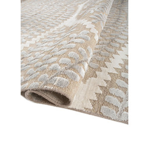 Tapis Erbe GSB-1337 en laine et soie de bambou noué à la main, motif floral, 10 mm, 100 % fait main, rectangulaire, pour couloir et chambre, gris et noir - pour la maison - Product Image 2