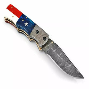 Couteaux pliants personnalisés avec gaine Carry Everyday Carry Camping Hiking & Outdoor Adventures with Back Lock (American Flag Handle) - Product Image 2