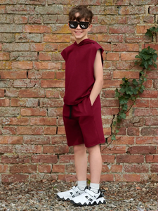 Ensemble de survêtement décontracté à manches longues pour enfants, ensemble deux pièces en coton doux, jogging d'hiver, couleur marron - Product Image 4