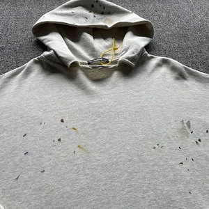 Nouveau Streetwear Style Hommes Distressed Hoodie Meilleur Prix de Gros Solide Couleur Hommes Distressed Hoodie - Product Image 3