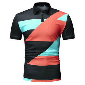 Nuevo estilo de negocios para hombres para Polo Top de punto de moda de verano con cuello estampado de letras Camiseta corta - Product Image 4