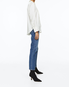 Camisa de algodón 100% informal de franela coreana a cuadros ligera de manga larga de corte clásico para mujer Botón de verano con estampado de alta moda - Product Image 3