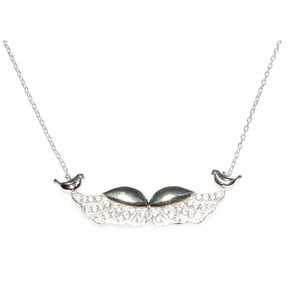 NUSRET Collar con Colgante de Ala de Ángel en Plata de Ley 925, con Zirconia Blanca y Tecnología de Incrustación en Bisel, Diseño Minimalista - Product Image 4