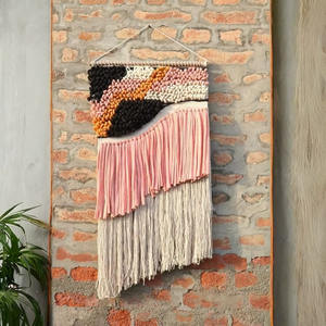 Fait à la main écologique bohème tenture murale tissé coton et laine tissu décor pour Pâques décoration de la maison et cadeau - Product Image 2