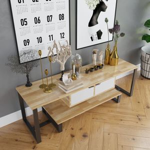 SFKTV007-ดีไซน์มินิมอลลิสต์ เค ทีวี โครงเหล็กไม้และยาง 140x40x45 ซม. - Product Image 2