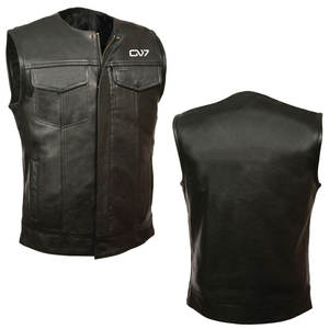 Chaleco de cuero de motocicleta de alto rendimiento para hombres con costuras reforzadas y marca opcional al por mayor - Product Image 3