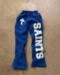 Venta al por mayor ácido lavado pantalones de chándal de los hombres de alta calidad pantalones de chándal con bolsillos logotipo personalizado pantalones de chándal para los hombres - Product Image 2