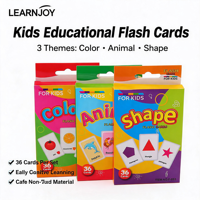 Juego de 36 Tarjetas de Memoria Educativas con Animales y Frutas para Niños Pequeños, Papel de Arte Recubierto, Impresión Offset, Laminado