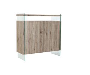 Modern Reclaimed Wood and <b>Glass</b> Dining Room Storage <b>Sideboard</b> with Customizable Size and Eco-Friendly Design - Product Image 1