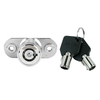 Serrure de remorque tubulaire haute sécurité en alliage de zinc finition chromée 60 mm ANSI Grade 2 avec 2 clés pour véhicule, armoire et distributeur automatique