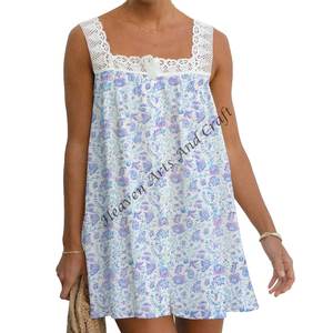Hermoso Vestido de Algodón con Estampado a Mano Indio para Mujer, Vestido con Estampado a Bloques, Camisa Corta, Vestido Informal, Midi Boho, Vestido Diario para Chica - Product Image 3