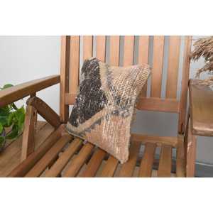 Beige Wool Kantha Patchwork <b>Pillow</b> 12x12 Inch Luxurious Vintage Embroidered Fluffy Print Rustic Throw <b>Pillow</b> for Floor Use - Product Image 3