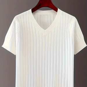<b>Men's</b> Short Sleeve Summer <b>T</b>-<b>Shirts</b> 100% Cotton <b>Red</b> Black Line Design Bulk Stock Mix Clothes Bale Used Clothes - Product Image 1