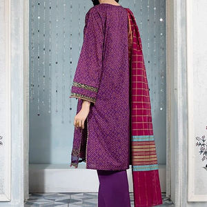 Dernier modèle de robe en lin brodée pakistanaise de créateur Costume en lin élégant pakistanais pour femmes sans couture - Product Image 4