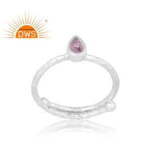 แหวนพลอยอเมทิสต์สีชมพูธรรมชาติสีเงินสเตอร์ลิง925ขายดีล่าสุดเครื่องประดับที่กำหนดเองสำหรับผู้หญิงของขวัญสำหรับผู้หญิงสำหรับเธอ - Product Image 1
