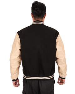 Vestes Lettermen légères en couleur unie de qualité supérieure en cuir et polaire en vente en ligne - Product Image 3