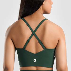 Soutien-gorge de sport actif Radient vert à bretelles, soutien-gorge de fitness ajustable élastique push-up avec doublure douce en spandex pour le yoga, motif imprimé, taille moyenne - Product Image 4