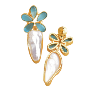 Pendientes de Latón con Piedras Preciosas al por Mayor, Perlas Hechas a Mano, Acabado Satinado de Latón Semiprecioso, Hipoalergénicos, Seguros de Usar, Alta Calidad - Product Image 3