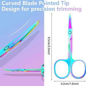 Tijeras de Acero Inoxidable de Hoja Recta para Cejas y Pestañas, para Recortar el Vello de la Nariz y las Cutículas - Herramienta Profesional Duradera - Product Image 4