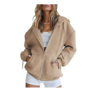 Sweat à capuche zippé pour femmes de haute qualité Design Streetwear élégant avec couleur unie Nouvelle collection en gros - Product Image 6