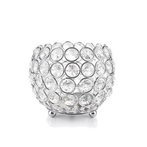 Supports votifs en métal et cristal au design élégant pour la maison et la décoration de Noël Bougie ronde en argent votive - Product Image 6