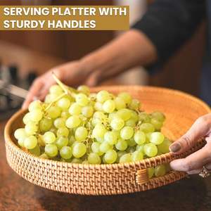 ถาดเสิร์ฟอาหารหวายสานด้วยมือถาดไม้หวายสำหรับตกแต่งเครื่องใช้ในครัวแบบเวียดนาม - Product Image 5