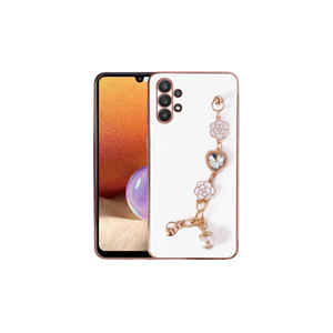 Funda de Silicona Líquida Rectangular Negra para Samsung Galaxy A32 4G con Correa de Mano y Protección para la Cámara - Product Image 2