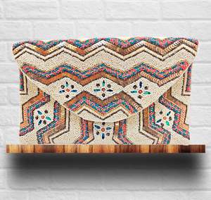 Boho Chic Hand Beaded <b>Evening</b> <b>Bag</b> Elegant Party Clutch with Detachable Chain - Product Image 2