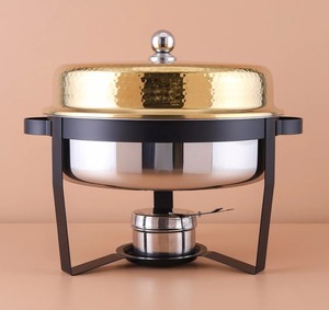 Alta venta nuevo plato de frotamiento cazuela Metal Hotpot elegante calentador de alimentos Buffet olla caliente para casas fiestas hoteles Uso de villas - Product Image 5