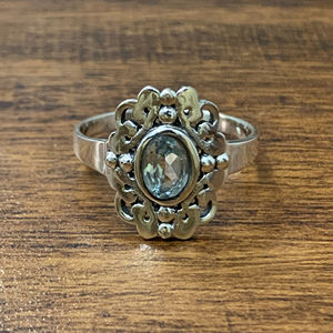 Blue <b>Quartz</b> Statement <b>Ring</b> (3.7 Grams) Yellow Gold with 24K Gold and Rhodium Plating Oval Cut Diamond for Everyday Wear - Product Image 1