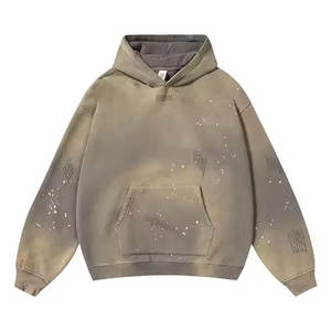 Superventas 2025 nuevo diseño lavado ácido 100% algodón piedra lavado Sudadera con capucha de gran tamaño calle Casual invierno liso teñido cuello con capucha - Product Image 6